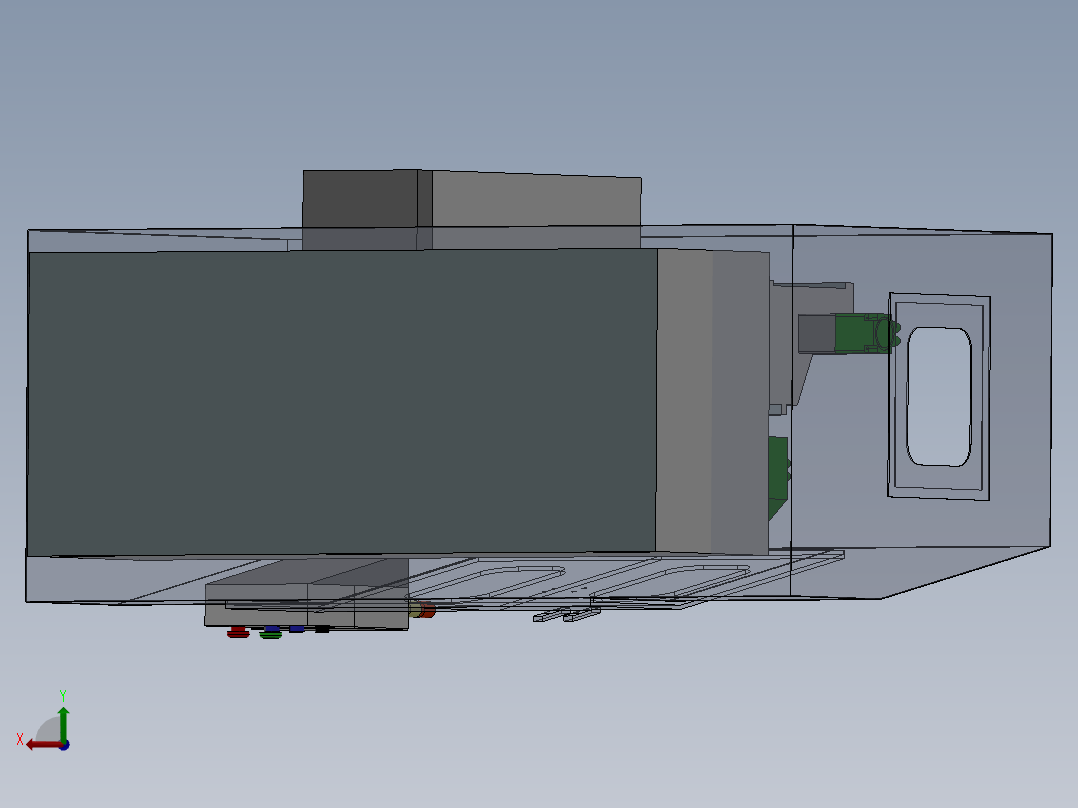 数控机床、简易热熔钻机床设备3D模型 Solidworks设计后视图