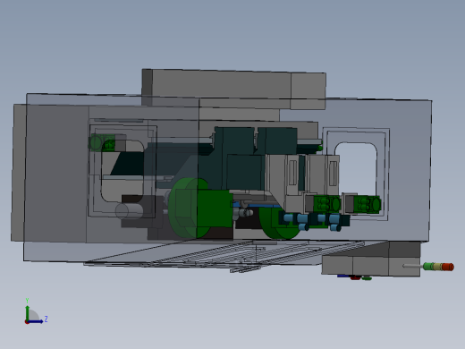 数控机床、简易热熔钻机床设备3D模型 Solidworks设计左视缩略图