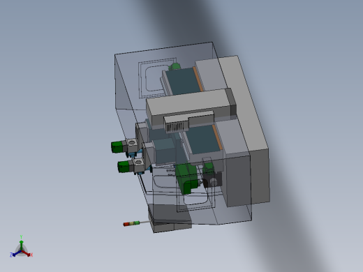 数控机床、简易热熔钻机床设备3D模型 Solidworks设计正等轴测缩略图