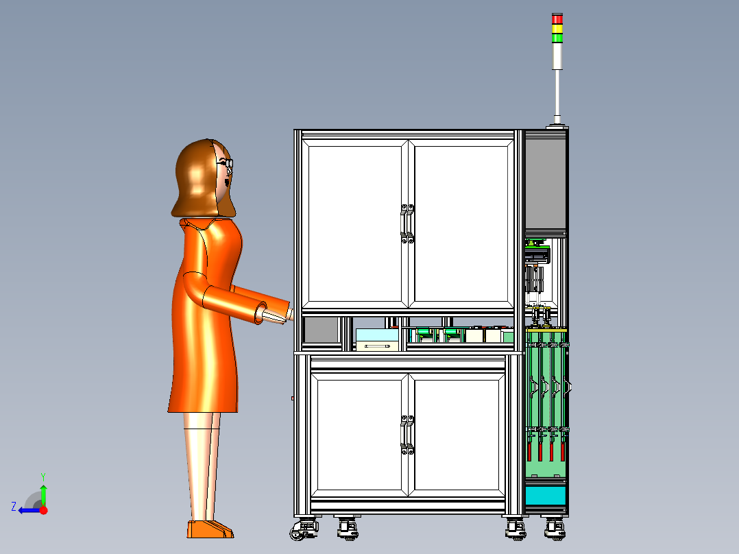 磁石称重设备3D模型右视图