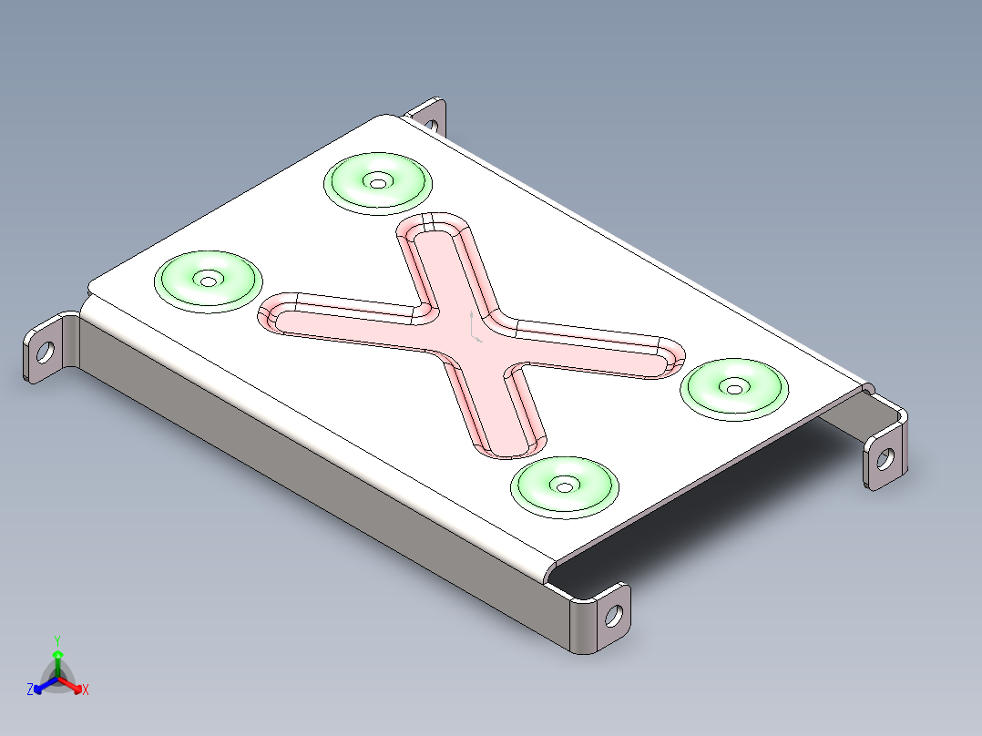 筋钣金盖正等轴测图