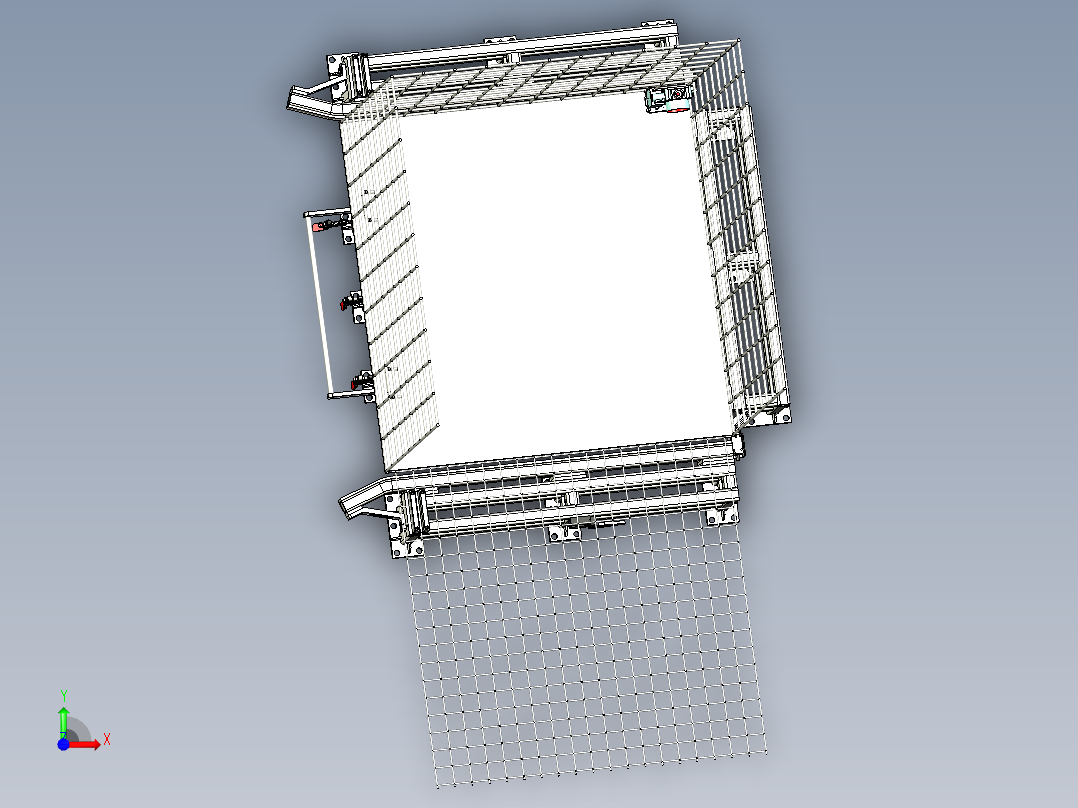 网笼料车+定位装置前视图
