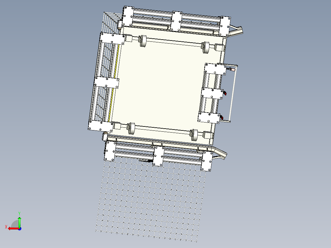 网笼料车+定位装置后视图