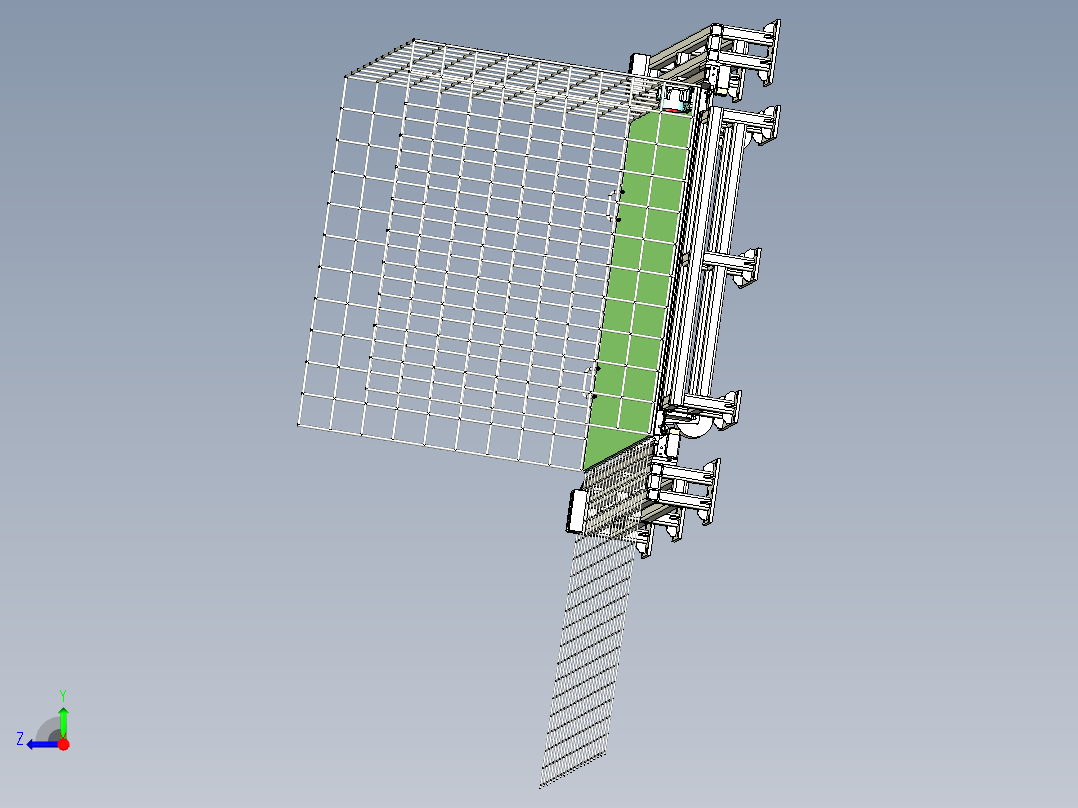 网笼料车+定位装置右视图