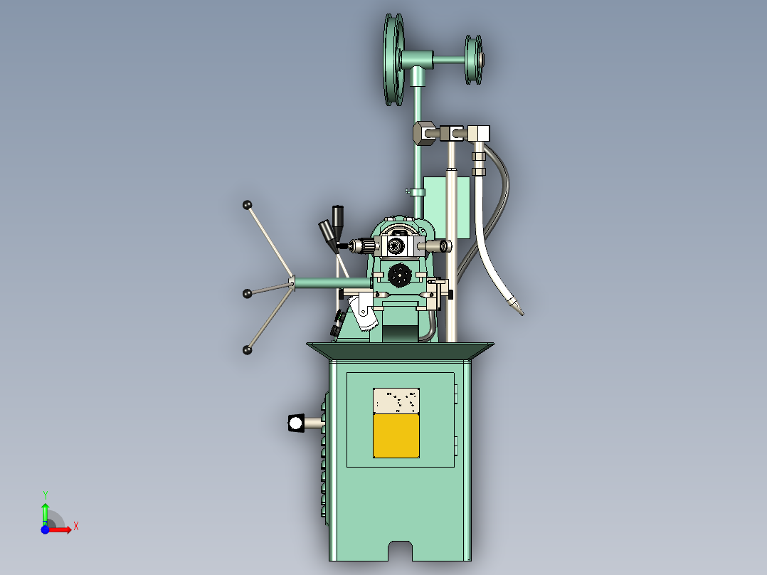 Turret Lathe Machine车床3D数模图纸前视图