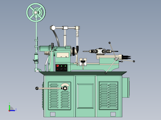 Turret Lathe Machine车床3D数模图纸左视缩略图