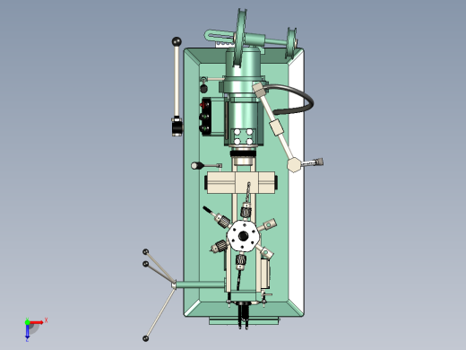Turret Lathe Machine车床3D数模图纸俯视缩略图