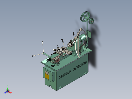 Turret Lathe Machine车床3D数模图纸正等轴测缩略图