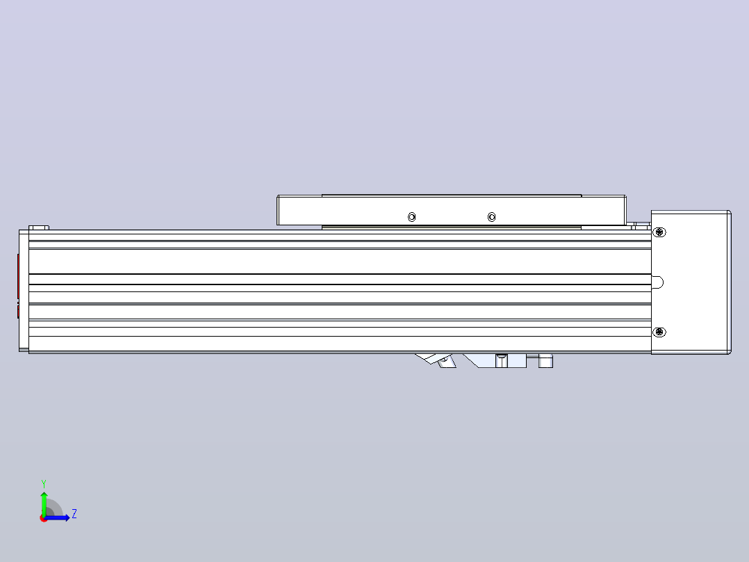滚珠丝杠直线轴带导轨全封闭TPA-HCR-120D-1610C-L100-MR-Y-P40-N3左视图