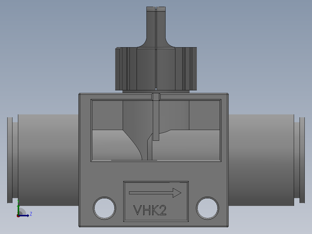 VHK系列P快速接头A快速接头二通三通手动阀[VHK2R-12F-10F] (2)左视图