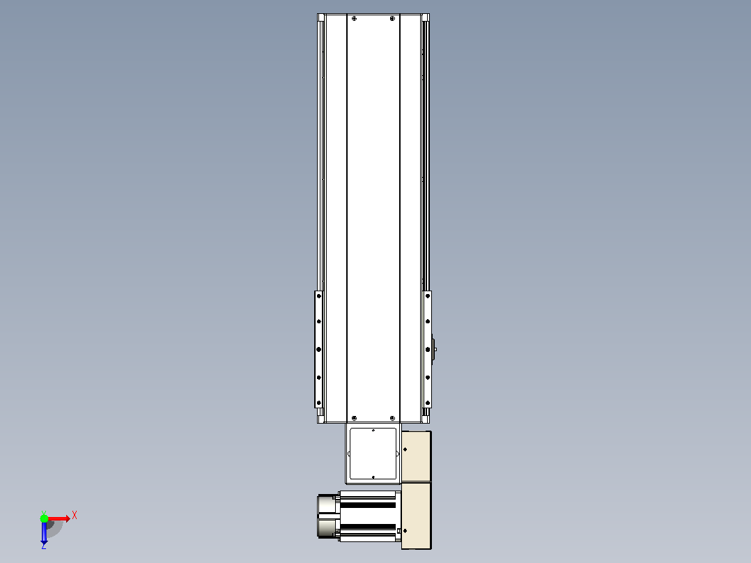 皮带直线轴半封闭可选导轨TPA-HNB-220D-176-L400-MR-C-P1K-N3俯视图