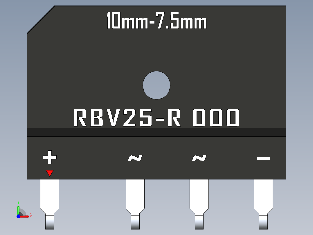 桥式整流器外壳RBV25-R前视图
