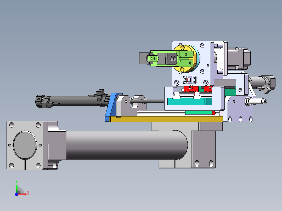 电机气缸夹取旋转搬运组件sw18可编辑前视图