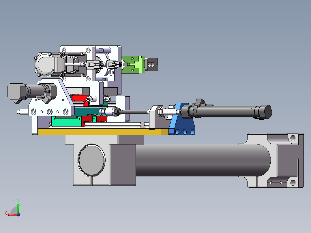 电机气缸夹取旋转搬运组件sw18可编辑后视图