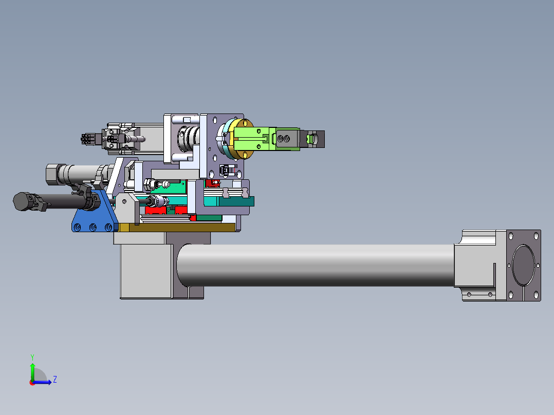 电机气缸夹取旋转搬运组件sw18可编辑左视图