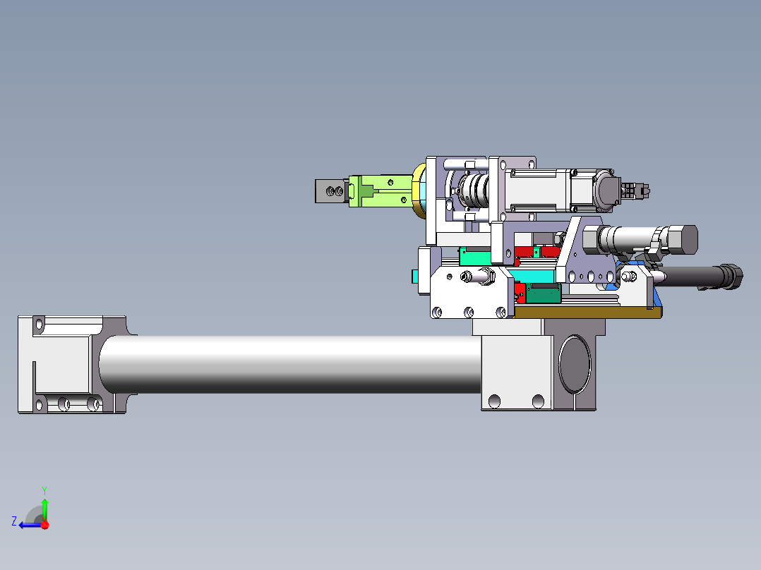 电机气缸夹取旋转搬运组件sw18可编辑右视图