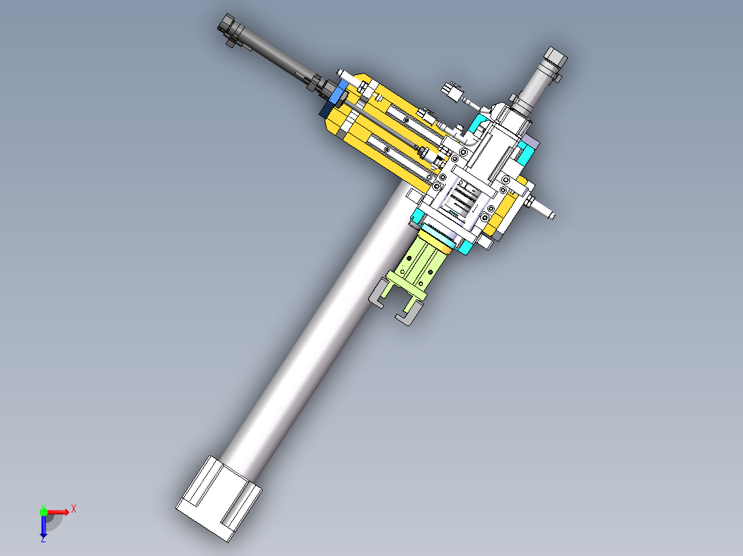 电机气缸夹取旋转搬运组件sw18可编辑俯视图