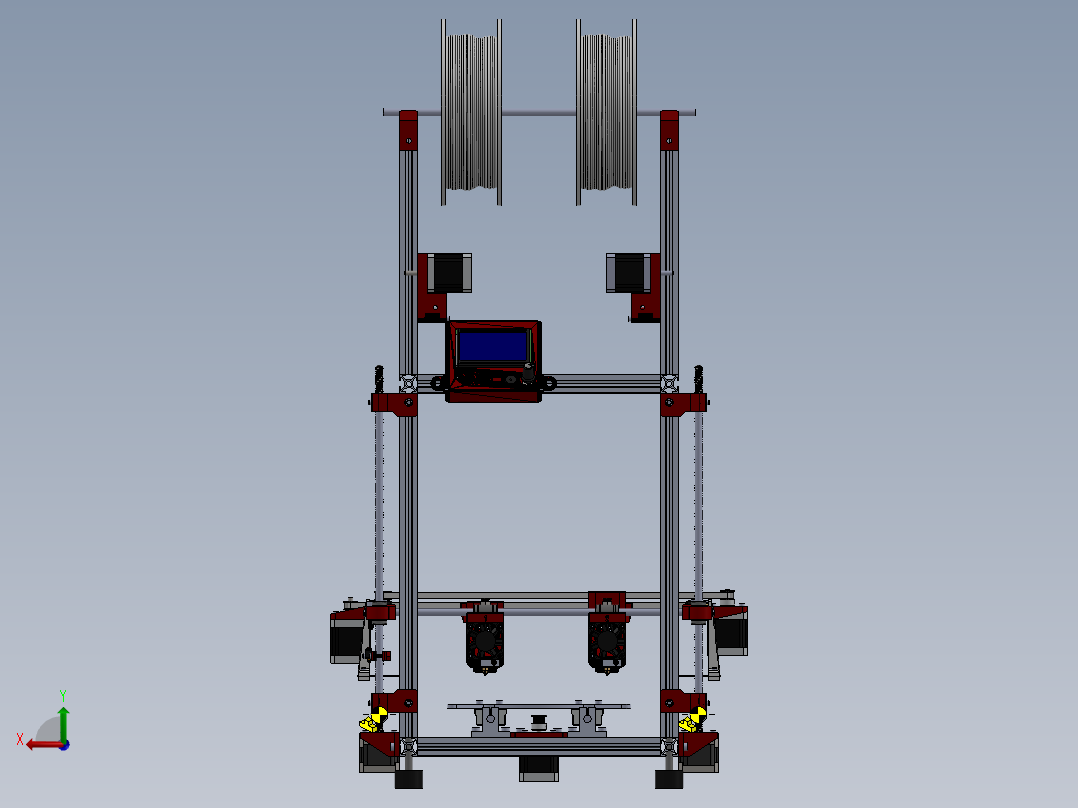 ZDH-QT-015 Dual-X Sigma 3D打印机模型图纸后视图