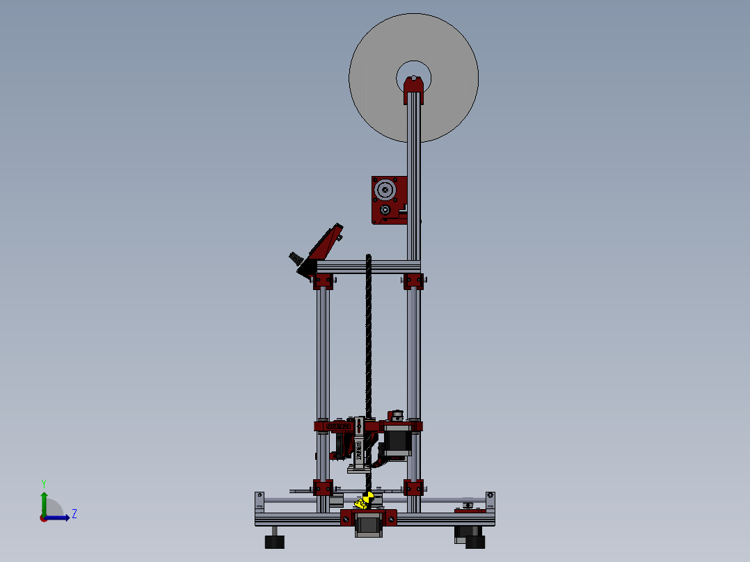ZDH-QT-015 Dual-X Sigma 3D打印机模型图纸左视图