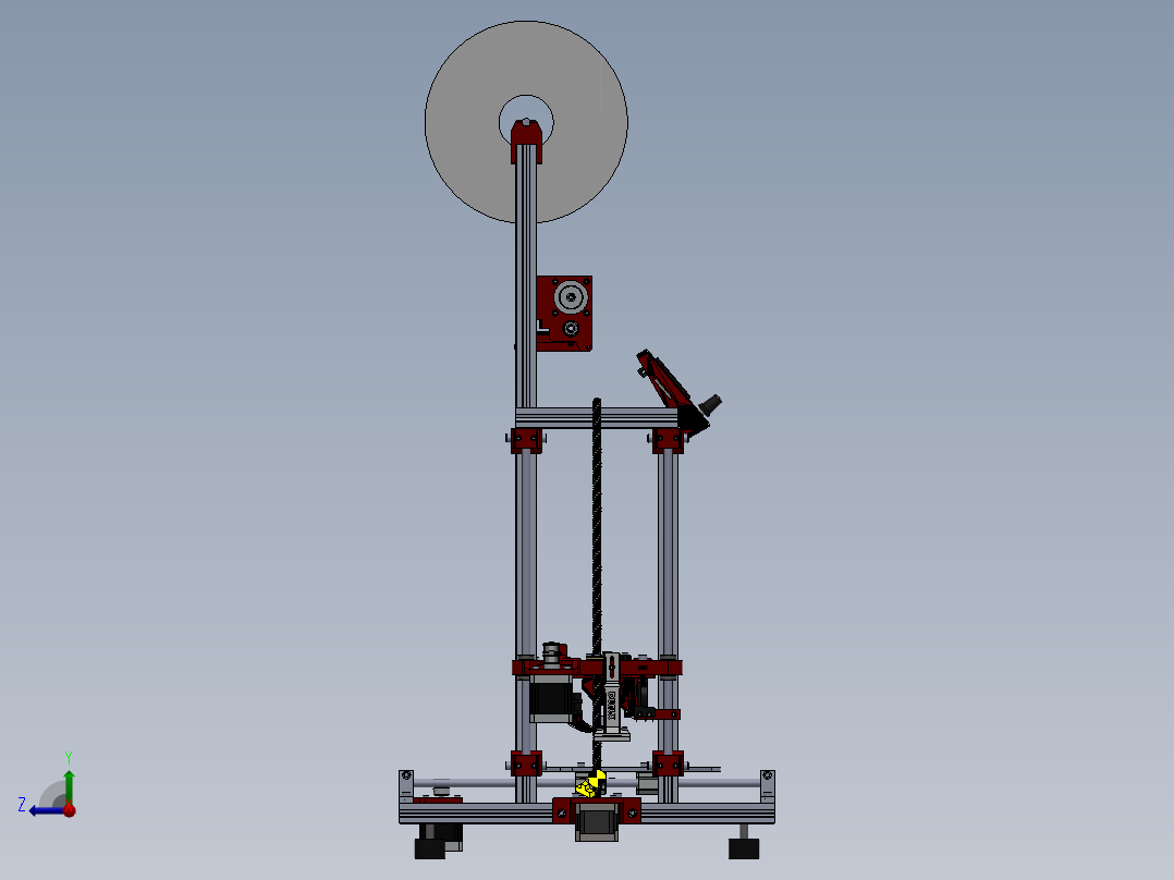 ZDH-QT-015 Dual-X Sigma 3D打印机模型图纸右视图