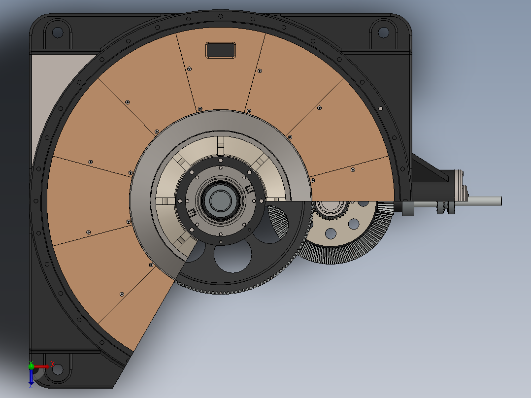 磨煤机齿轮箱驱动俯视图