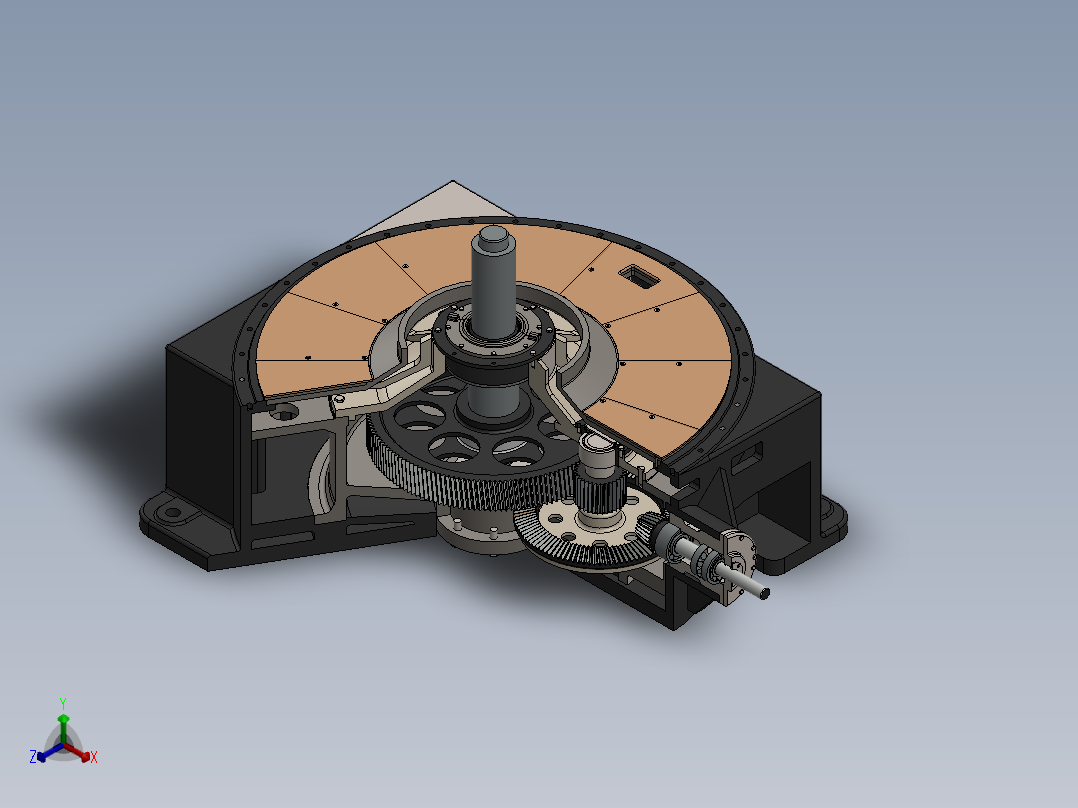 磨煤机齿轮箱驱动正等轴测图