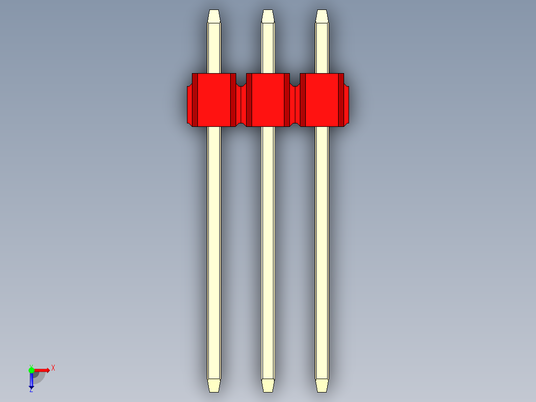 彩色公头100mil（2.54mm）系列-DS1021_red_2x03p_100mil_Type5_rev1.0俯视图