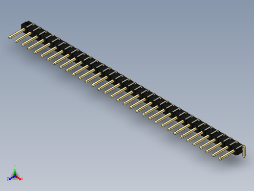 彩色公排针 100mil 2.54mm 系列-DS1022_black_1x34p_100mil_TypeD_rev1.0