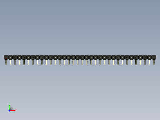 彩色公排针 100mil 2.54mm 系列-DS1022_black_1x34p_100mil_TypeD_rev1.0前视缩略图