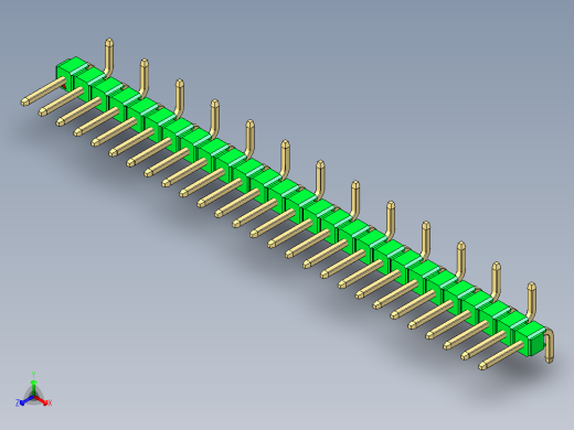 彩色公排针 100mil 2.54mm 系列-DS1022_green_27p_100mil_Type_SMT_R2_rev1.0