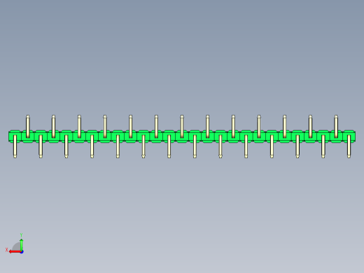 彩色公排针 100mil 2.54mm 系列-DS1022_green_27p_100mil_Type_SMT_R2_rev1.0后视缩略图
