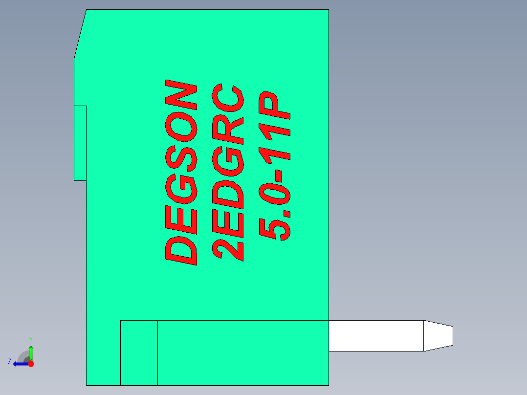 DEGSON 2EDG 系列 5.0mm 可插拔接线端子组-2EDGRC-5.0-11P-14-00AH右视图