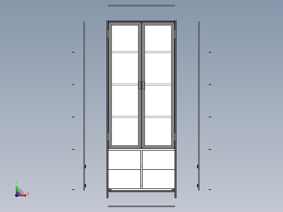 组装DIY的柜子前视图