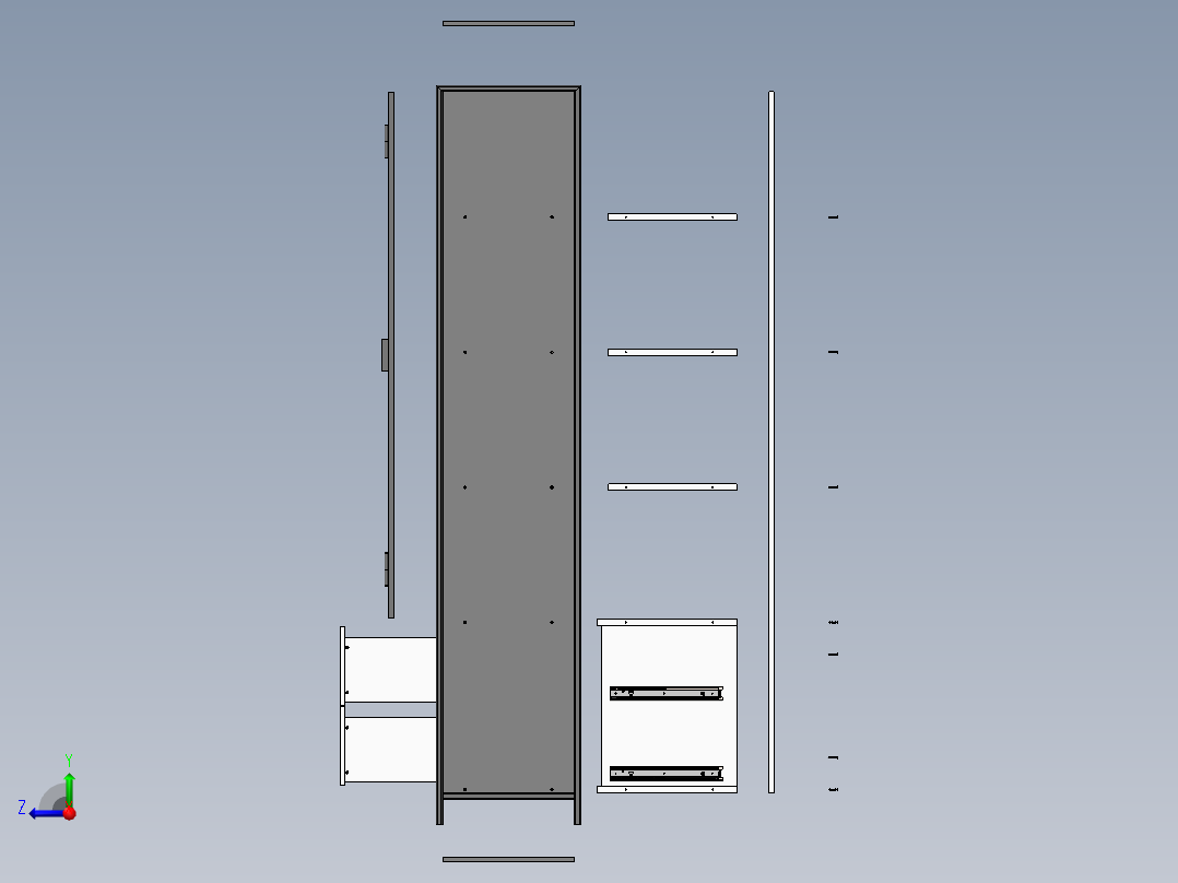 组装DIY的柜子右视图
