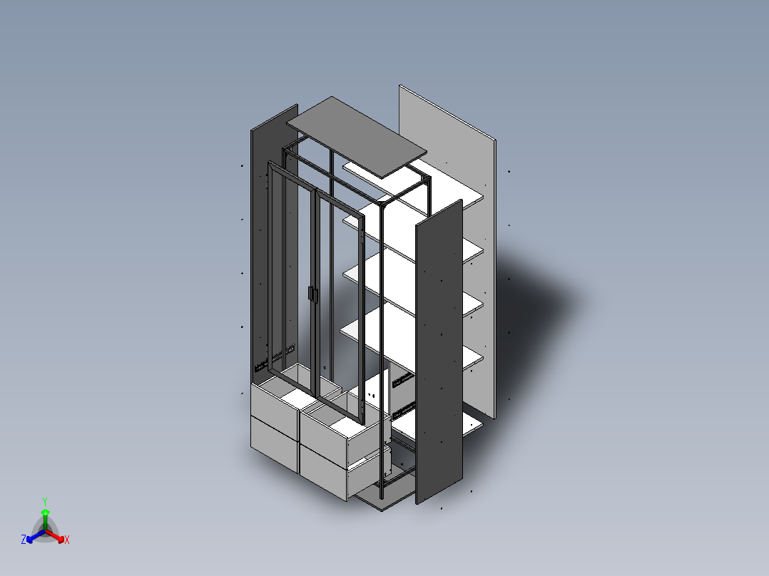 组装DIY的柜子正等轴测图