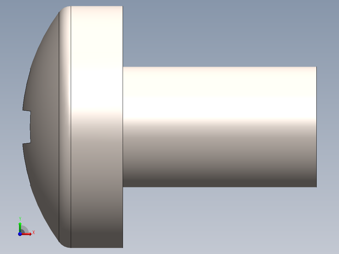 螺丝 M2.5 十字盘头-M2.5 x 4 Screw head.SLDPRT前视图