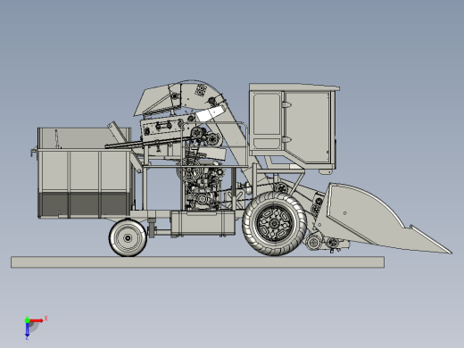 玉米收获机总装带还田机俯视缩略图