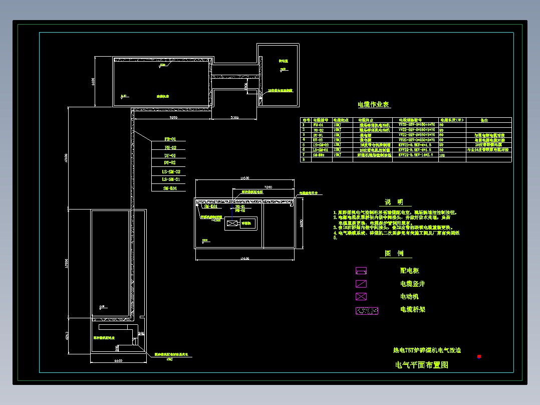 碎煤机配电移位图