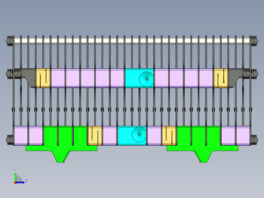 10组33片-166石墨舟三维模型左视图