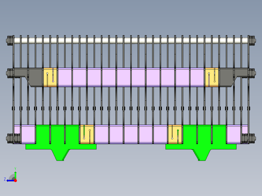 10组33片-166石墨舟三维模型右视图