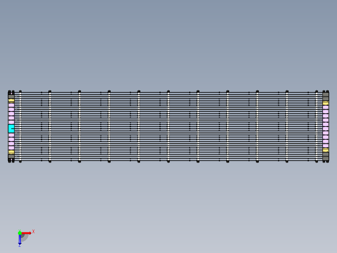 10组33片-166石墨舟三维模型俯视图