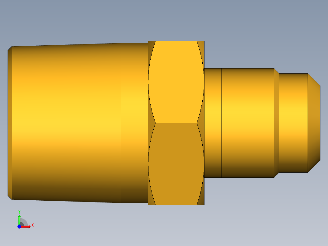 扩口式工业通用硬管接头Male Connector 48F-6-8前视图