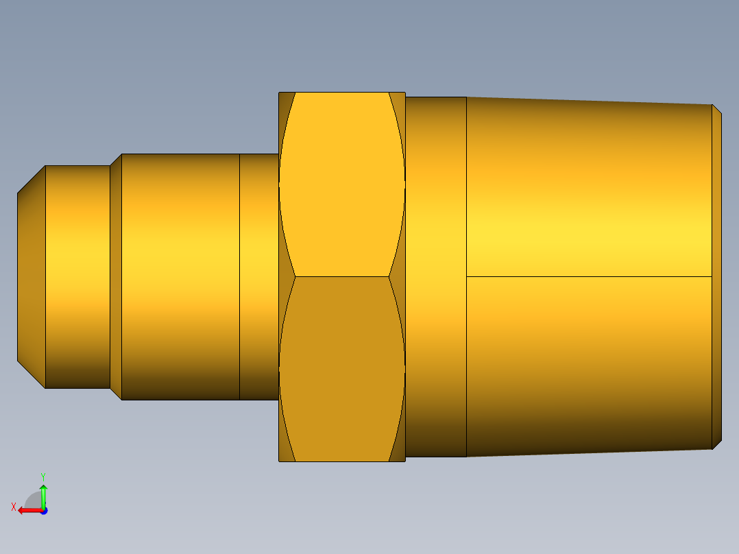扩口式工业通用硬管接头Male Connector 48F-6-8后视图