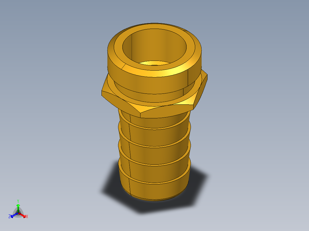 水管接头Hose Barb to Male Hose Thread 55GH-12-12主视图