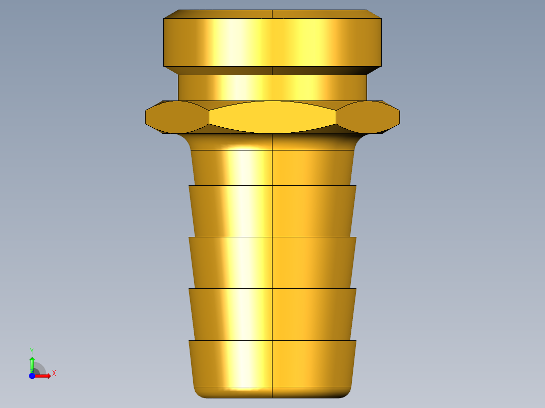 水管接头Hose Barb to Male Hose Thread 55GH-12-12前视图
