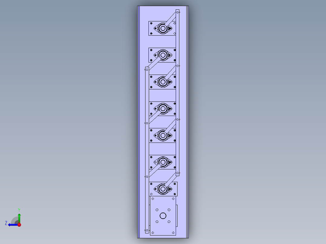通风百叶阀右视图