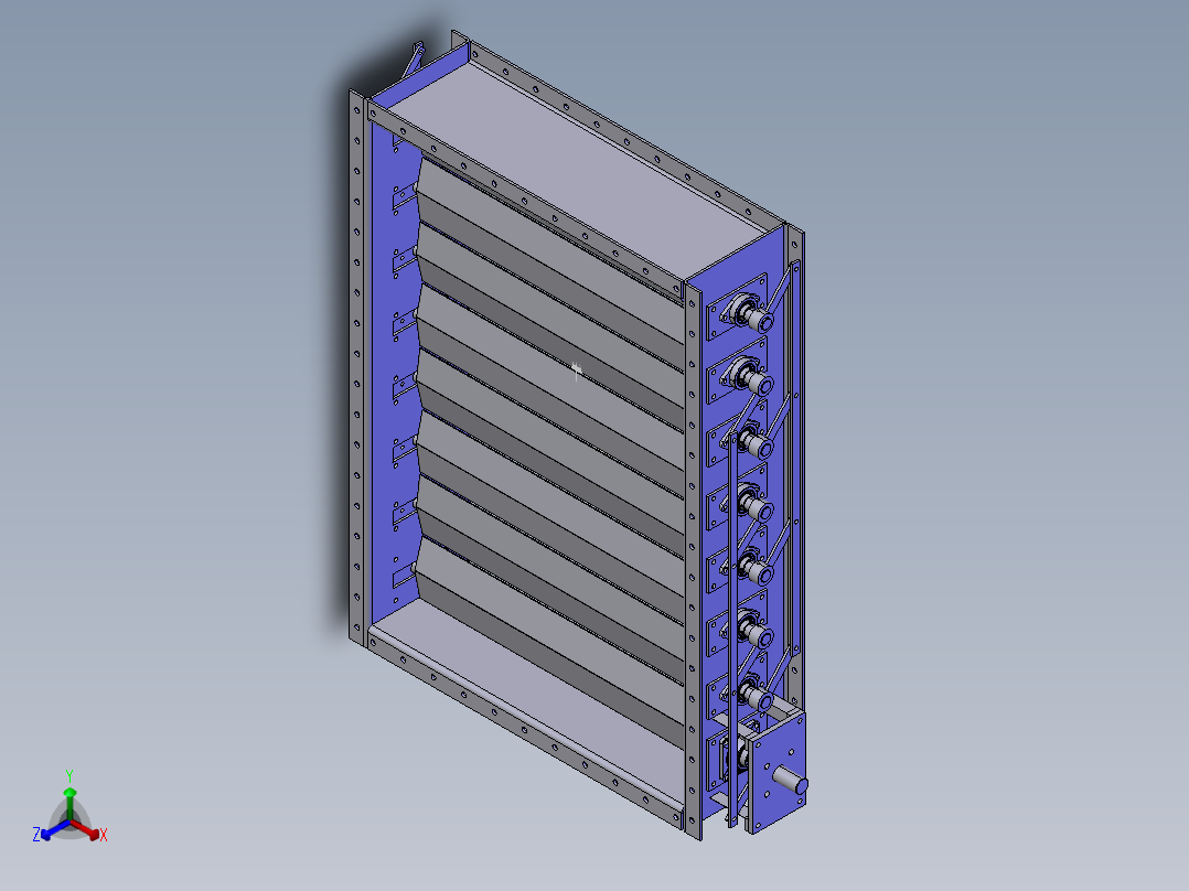 通风百叶阀正等轴测图