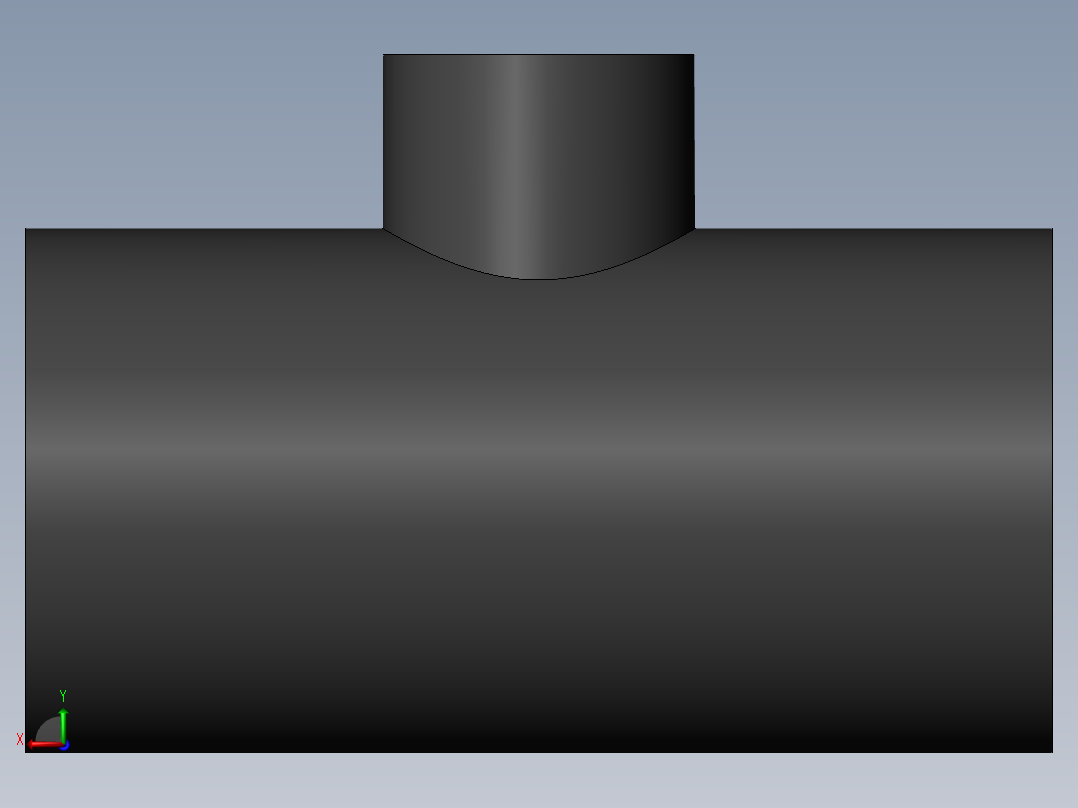 PVC管件-2x1 Venturi-Tee左视图