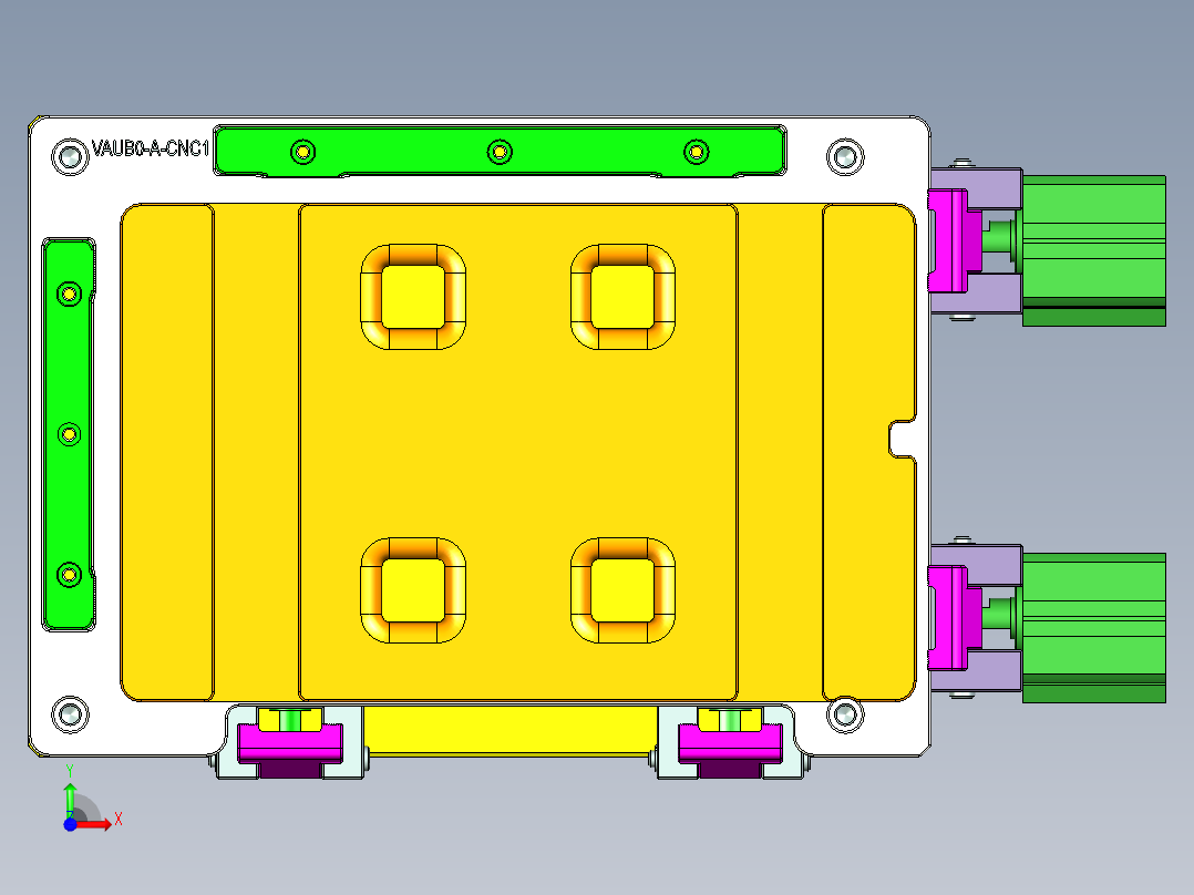 vaub0_lcd_cover619-cnc1笔记本CNC工装夹具三维模型-0622前视图
