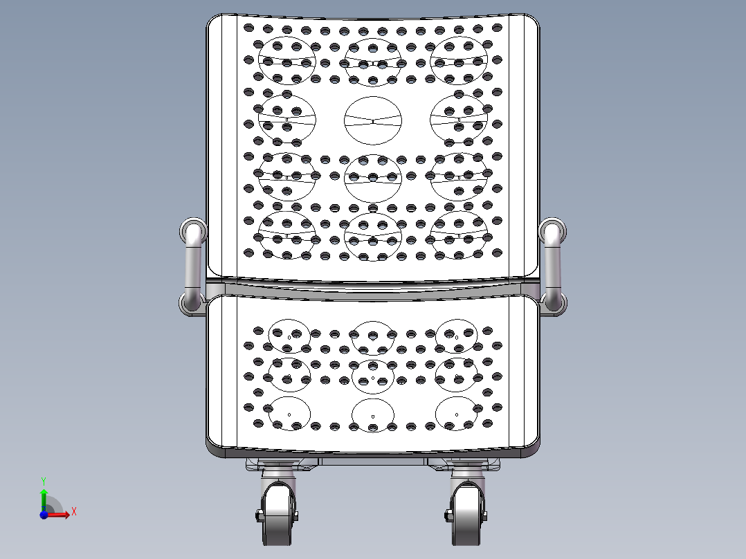 手摇升降坐椅前视图